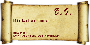 Birtalan Imre névjegykártya
