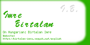 imre birtalan business card